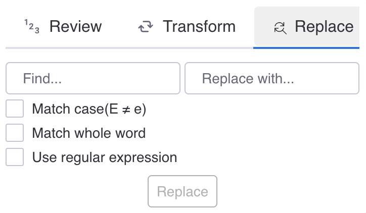 Replace feature